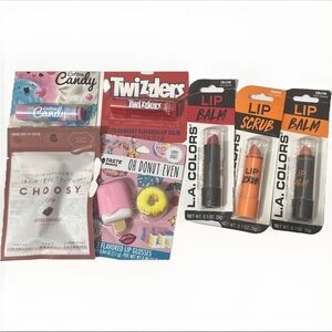 L.A. Colors Lip Balm and Scrub Set - Pink, Orange, Red